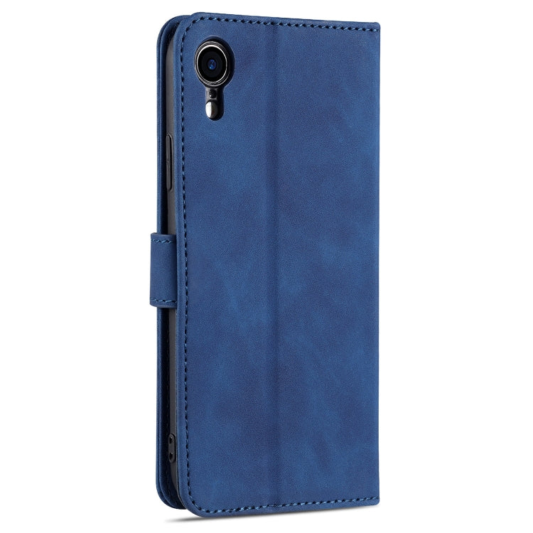 For iPhone XR AZNS Skin Feel Calf Texture Horizontal Flip Leather Case with Card Slots & Holder & Wallet