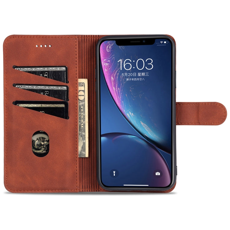 For iPhone XR AZNS Skin Feel Calf Texture Horizontal Flip Leather Case with Card Slots & Holder & Wallet