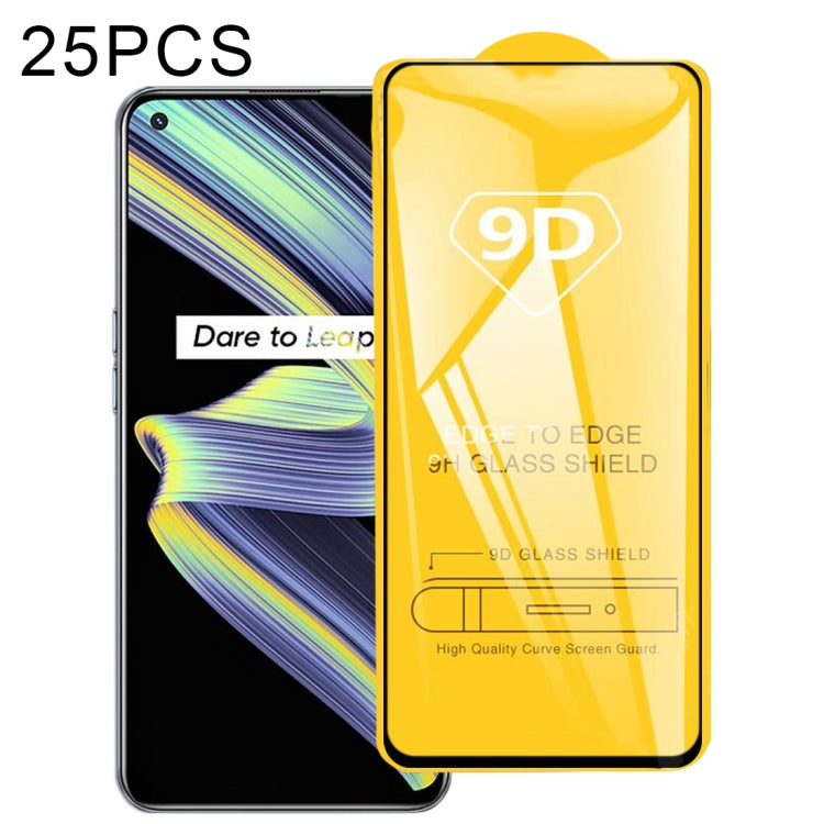 For OPPO Realme X7 Max 5G 25 PCS 9D Full Glue Full Screen Tempered Glass Film