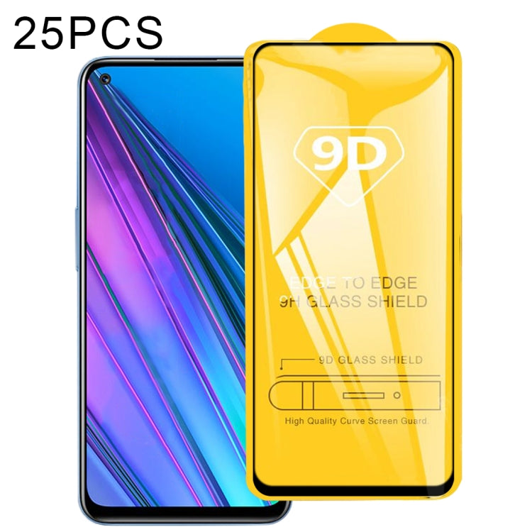 For OPPO Realme Narzo 30 5G / Realme 9 5G 25 PCS 9D Full Glue Full Screen Tempered Glass Film