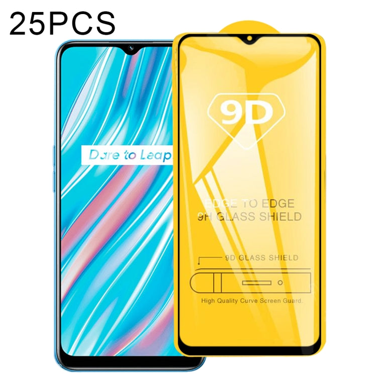 For OPPO Realme V11 5G 25 PCS 9D Full Glue Full Screen Tempered Glass Film