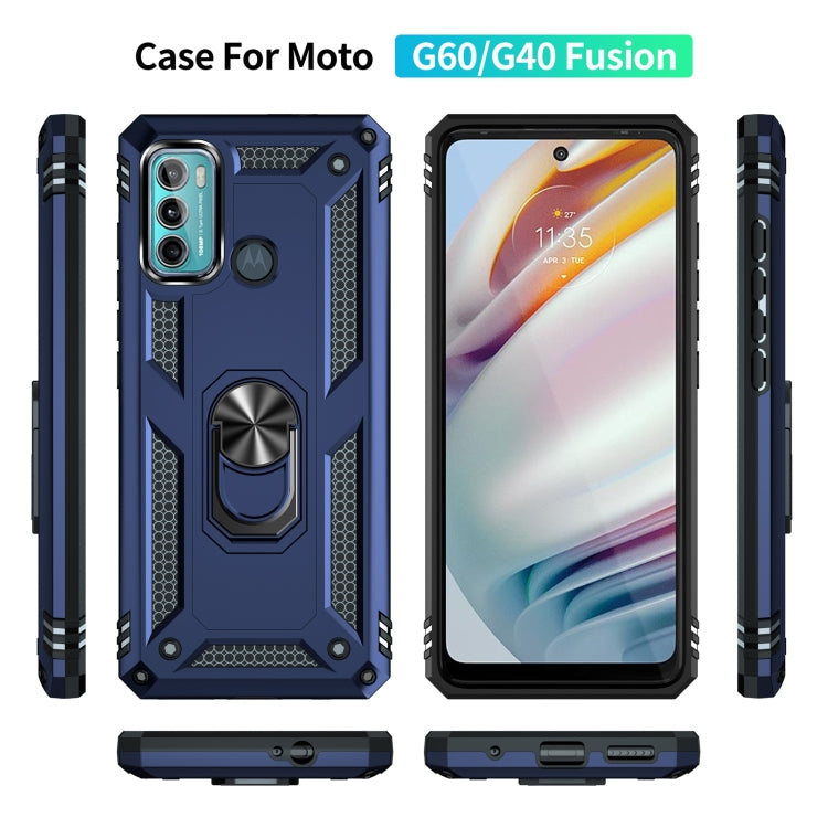 For Motorola Moto G60 / G40 Fusion Shockproof TPU + PC Protective Case with 360 Degree Rotating Holder