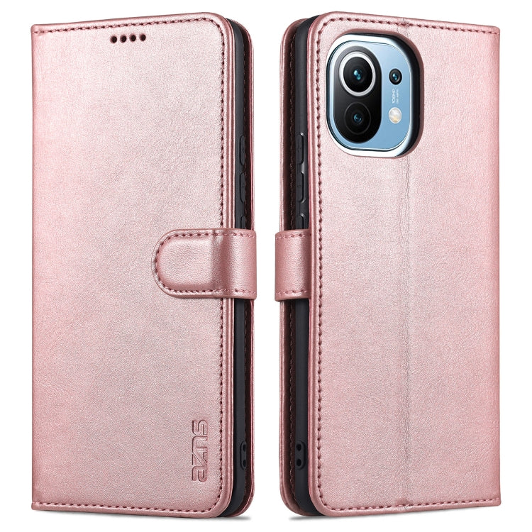 For Xiaomi Mi 11 AZNS Skin Feel Calf Texture Horizontal Flip Leather Case with Card Slots & Holder & Wallet