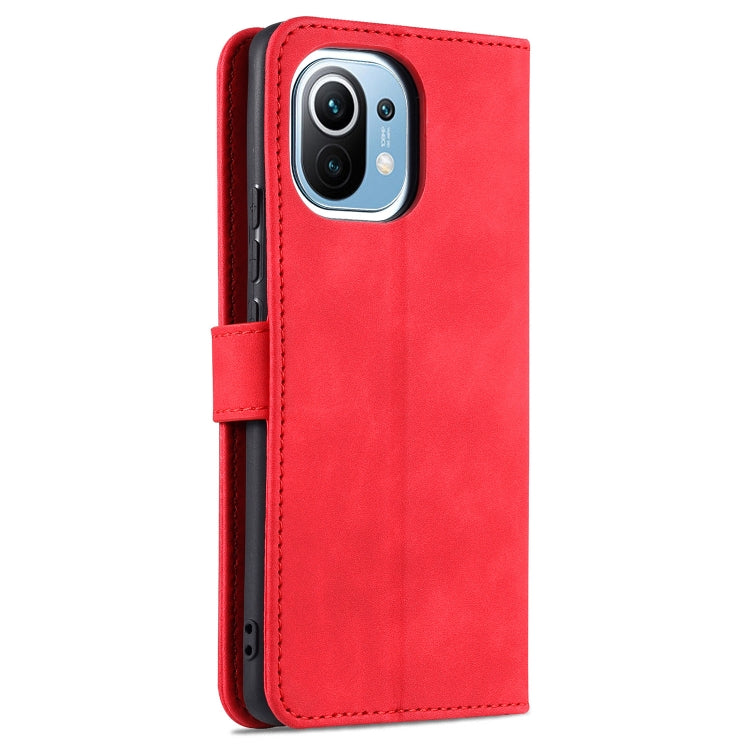 For Xiaomi Mi 11 AZNS Skin Feel Calf Texture Horizontal Flip Leather Case with Card Slots & Holder & Wallet