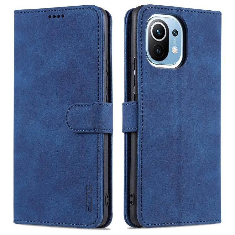 For Xiaomi Mi 11 AZNS Skin Feel Calf Texture Horizontal Flip Leather Case with Card Slots & Holder & Wallet