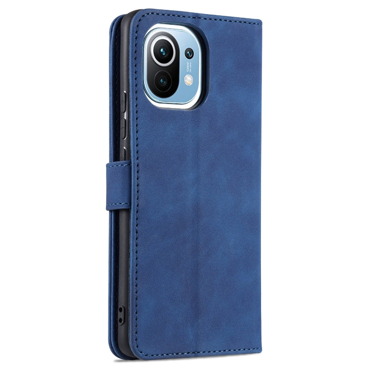 For Xiaomi Mi 11 AZNS Skin Feel Calf Texture Horizontal Flip Leather Case with Card Slots & Holder & Wallet