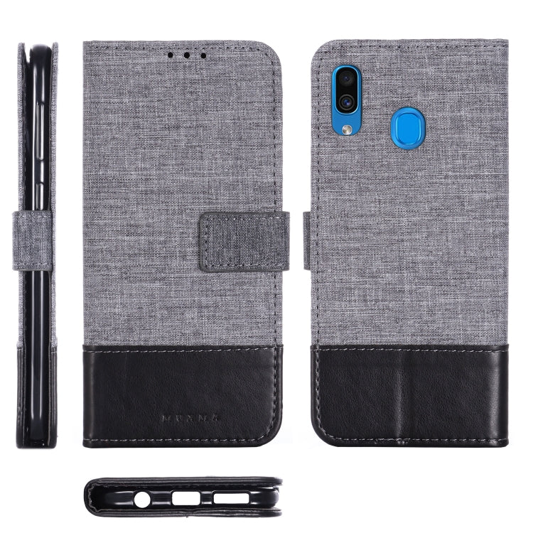 For Galaxy A30 MUXMA MX102 Horizontal Flip Canvas Leather Case with Stand & Card Slot & Wallet Function