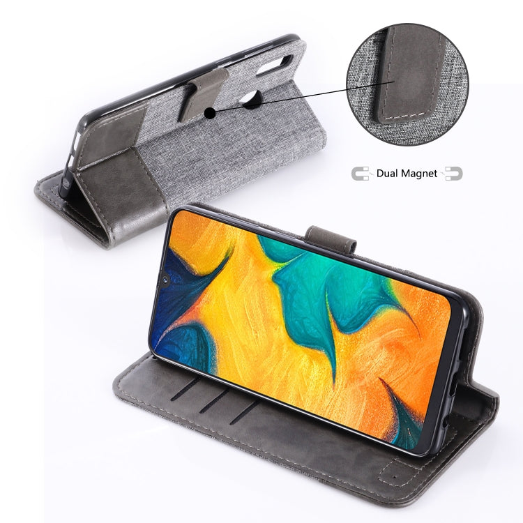 For Galaxy A30 MUXMA MX102 Horizontal Flip Canvas Leather Case with Stand & Card Slot & Wallet Function