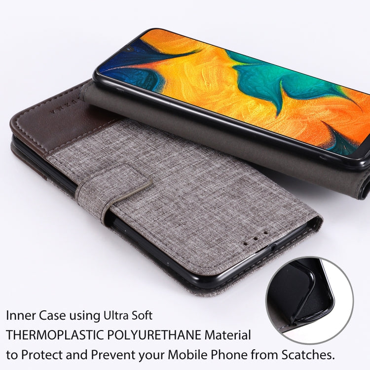 For Galaxy A30 MUXMA MX102 Horizontal Flip Canvas Leather Case with Stand & Card Slot & Wallet Function