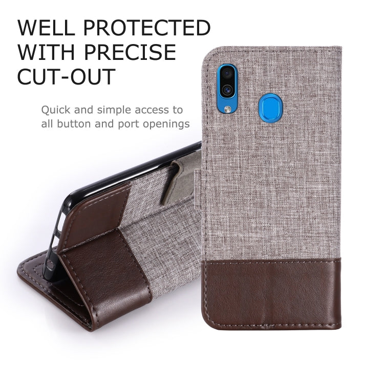 For Galaxy A30 MUXMA MX102 Horizontal Flip Canvas Leather Case with Stand & Card Slot & Wallet Function