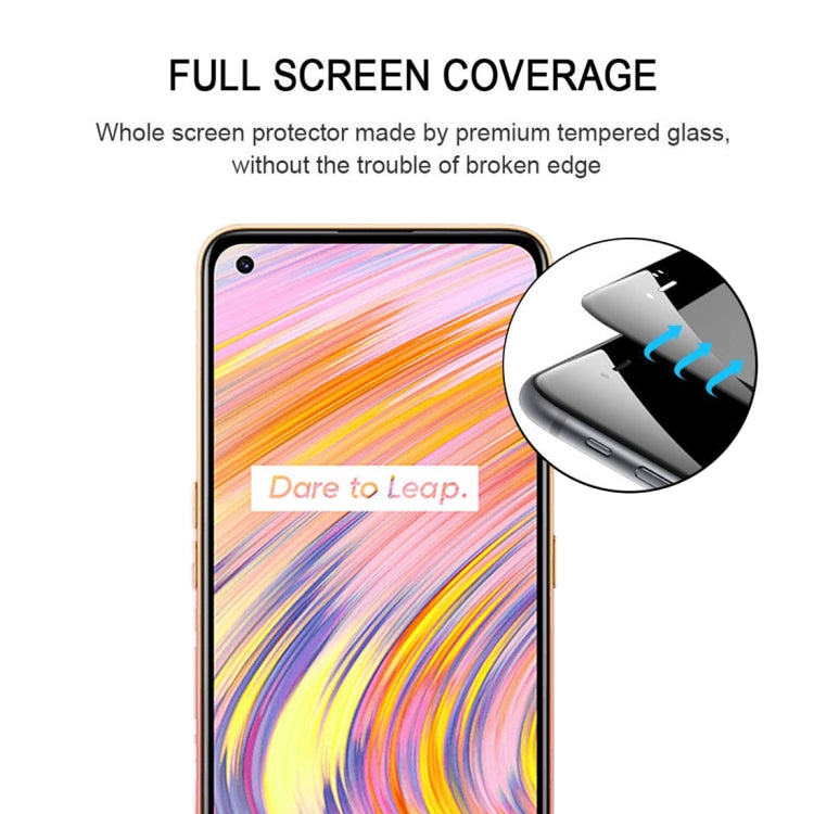 For OPPO Realme V15 5G 25 PCS Full Glue Full Screen Tempered Glass Film