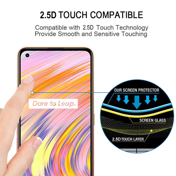 For OPPO Realme V15 5G 25 PCS Full Glue Full Screen Tempered Glass Film
