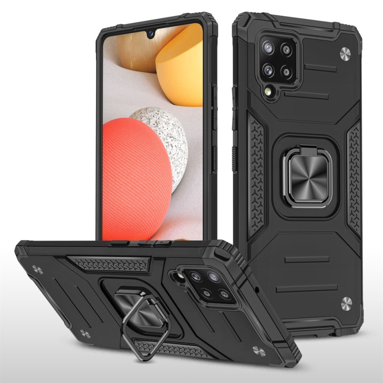 For Samsung Galaxy A42 5G Magnetic Armor Shockproof TPU + PC Case with Metal Ring Holder