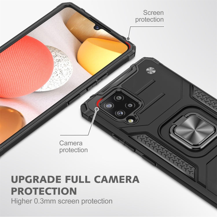 For Samsung Galaxy A42 5G Magnetic Armor Shockproof TPU + PC Case with Metal Ring Holder
