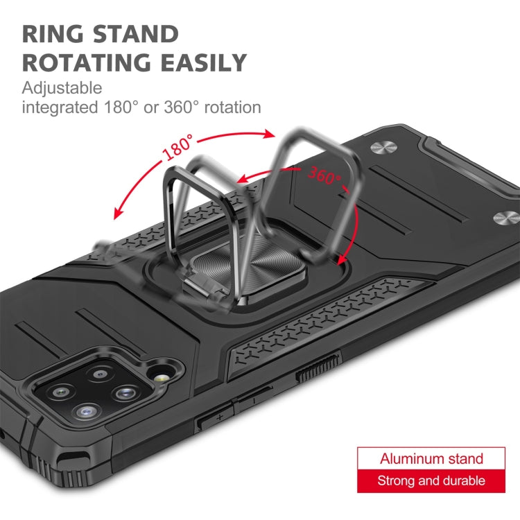 For Samsung Galaxy A42 5G Magnetic Armor Shockproof TPU + PC Case with Metal Ring Holder