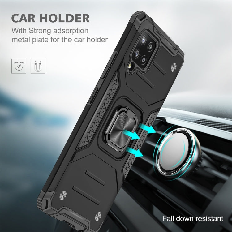 For Samsung Galaxy A42 5G Magnetic Armor Shockproof TPU + PC Case with Metal Ring Holder