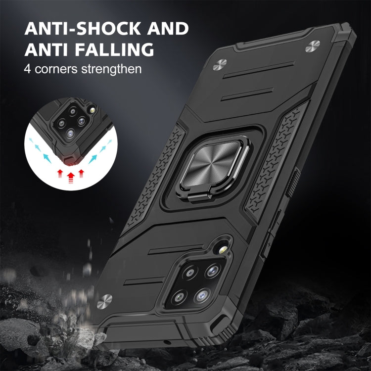 For Samsung Galaxy A42 5G Magnetic Armor Shockproof TPU + PC Case with Metal Ring Holder