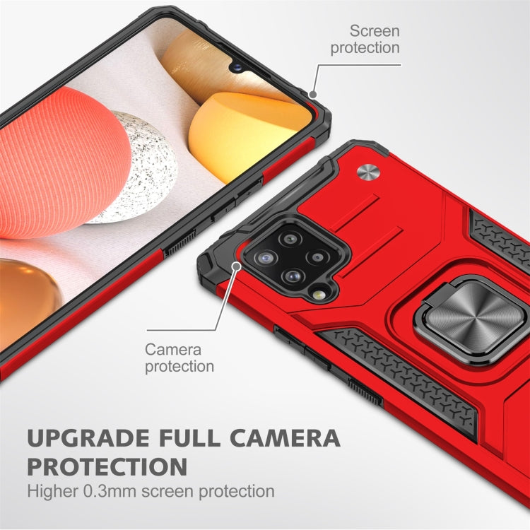 For Samsung Galaxy A42 5G Magnetic Armor Shockproof TPU + PC Case with Metal Ring Holder