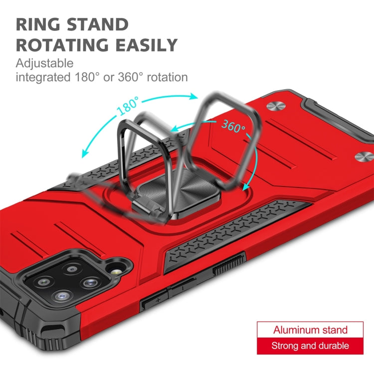 For Samsung Galaxy A42 5G Magnetic Armor Shockproof TPU + PC Case with Metal Ring Holder