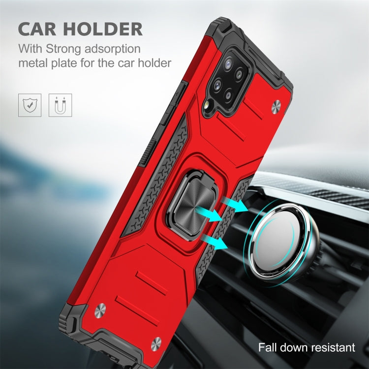 For Samsung Galaxy A42 5G Magnetic Armor Shockproof TPU + PC Case with Metal Ring Holder