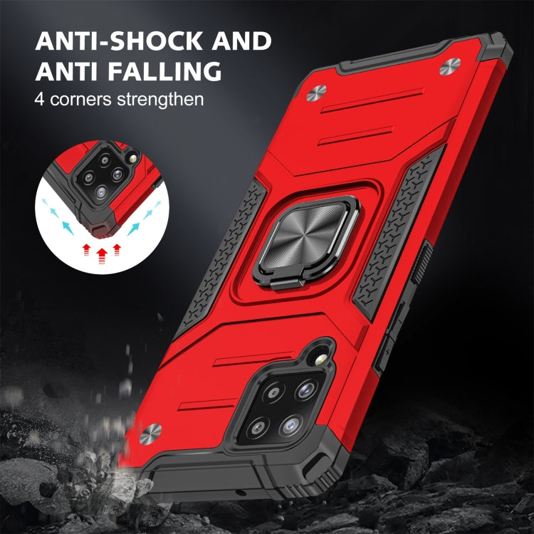 For Samsung Galaxy A42 5G Magnetic Armor Shockproof TPU + PC Case with Metal Ring Holder