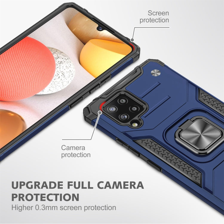 For Samsung Galaxy A42 5G Magnetic Armor Shockproof TPU + PC Case with Metal Ring Holder