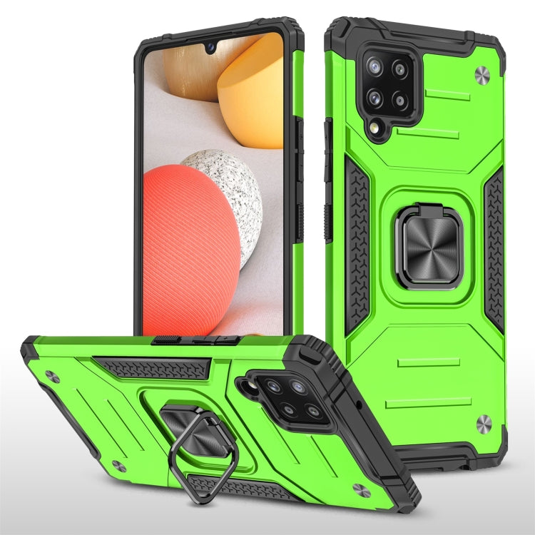 For Samsung Galaxy A42 5G Magnetic Armor Shockproof TPU + PC Case with Metal Ring Holder