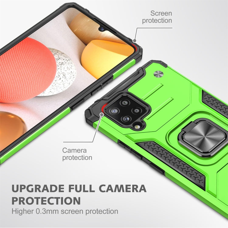 For Samsung Galaxy A42 5G Magnetic Armor Shockproof TPU + PC Case with Metal Ring Holder