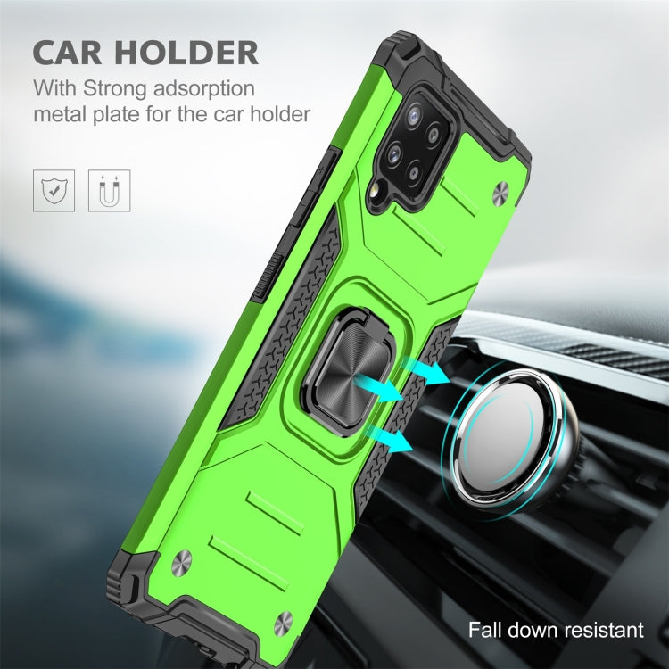 For Samsung Galaxy A42 5G Magnetic Armor Shockproof TPU + PC Case with Metal Ring Holder