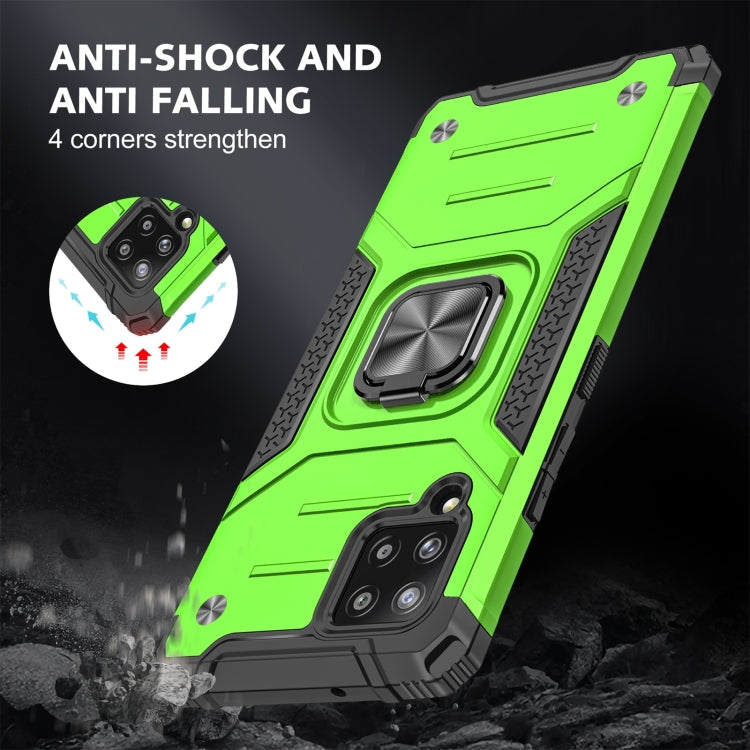 For Samsung Galaxy A42 5G Magnetic Armor Shockproof TPU + PC Case with Metal Ring Holder