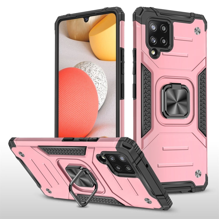 For Samsung Galaxy A42 5G Magnetic Armor Shockproof TPU + PC Case with Metal Ring Holder