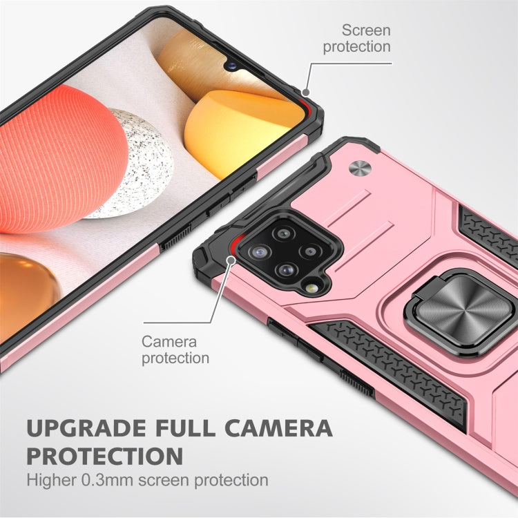 For Samsung Galaxy A42 5G Magnetic Armor Shockproof TPU + PC Case with Metal Ring Holder