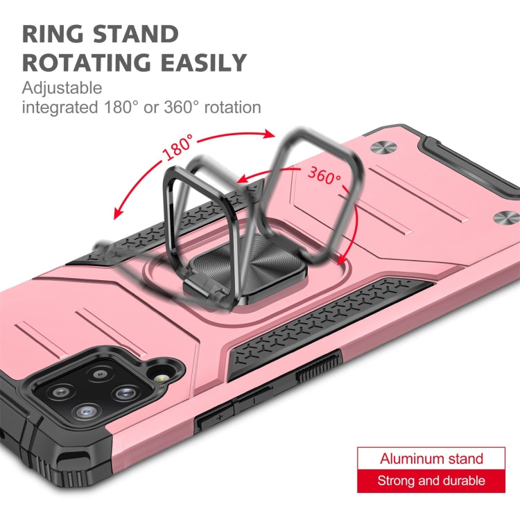 For Samsung Galaxy A42 5G Magnetic Armor Shockproof TPU + PC Case with Metal Ring Holder