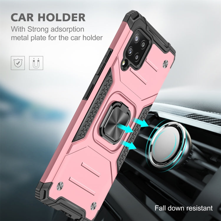 For Samsung Galaxy A42 5G Magnetic Armor Shockproof TPU + PC Case with Metal Ring Holder