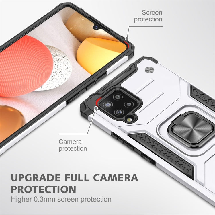 For Samsung Galaxy A42 5G Magnetic Armor Shockproof TPU + PC Case with Metal Ring Holder