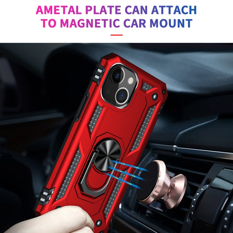 For iPhone 13 Shockproof TPU + PC Protective Case with 360 Degree Rotating Holder