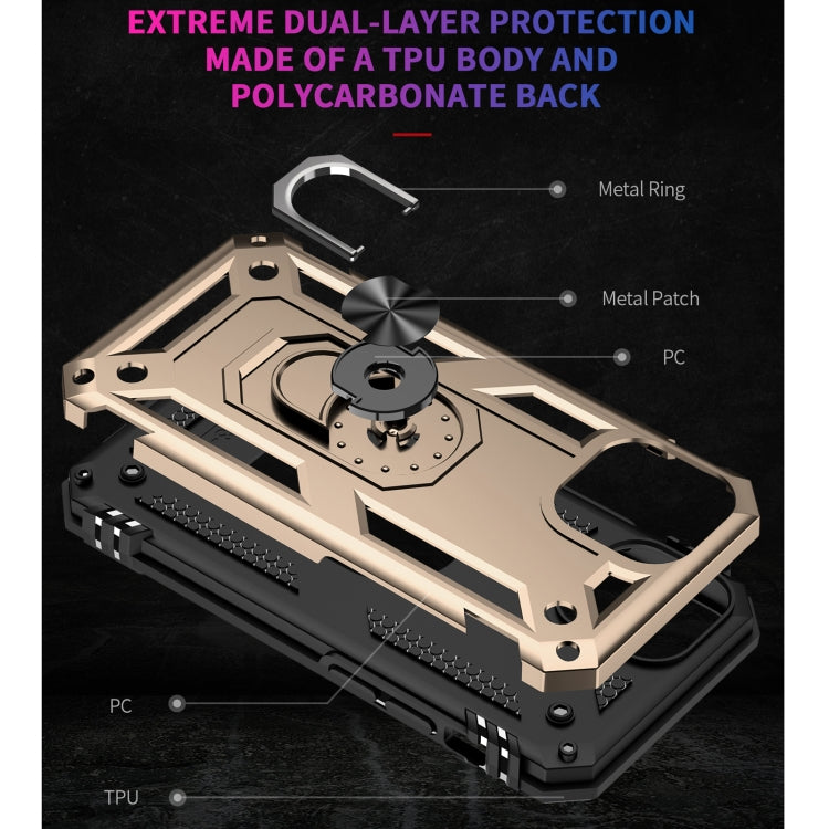 For iPhone 13 Shockproof TPU + PC Protective Case with 360 Degree Rotating Holder