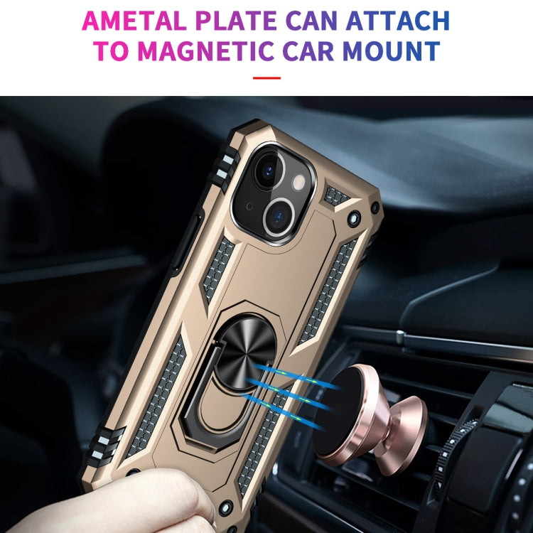 For iPhone 13 Shockproof TPU + PC Protective Case with 360 Degree Rotating Holder