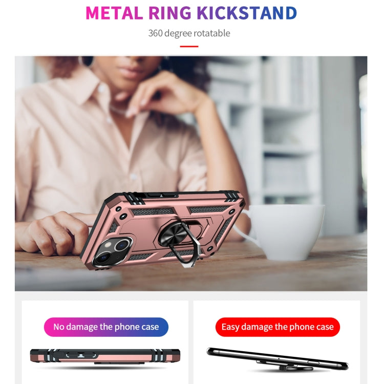 For iPhone 13 Shockproof TPU + PC Protective Case with 360 Degree Rotating Holder