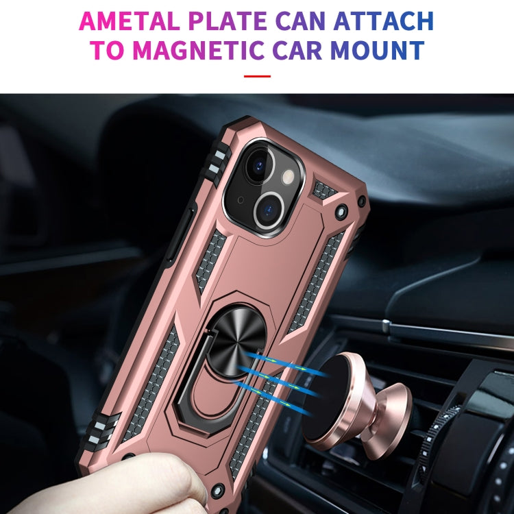 For iPhone 13 Shockproof TPU + PC Protective Case with 360 Degree Rotating Holder