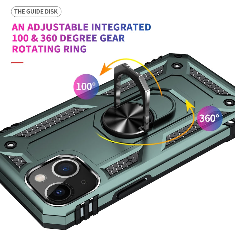 For iPhone 13 Shockproof TPU + PC Protective Case with 360 Degree Rotating Holder