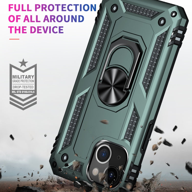 For iPhone 13 Shockproof TPU + PC Protective Case with 360 Degree Rotating Holder