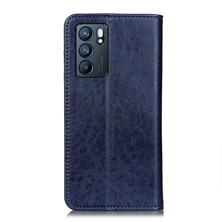 For OPPO Reno6 5G Magnetic Crazy Horse Texture Horizontal Flip Leather Case with Holder & Card Slots & Wallet