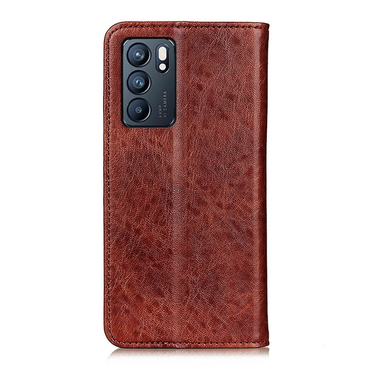 For OPPO Reno6 5G Magnetic Crazy Horse Texture Horizontal Flip Leather Case with Holder & Card Slots & Wallet