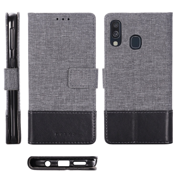 For Galaxy A40 MUXMA MX102 Horizontal Flip Canvas Leather Case with Stand & Card Slot & Wallet Function