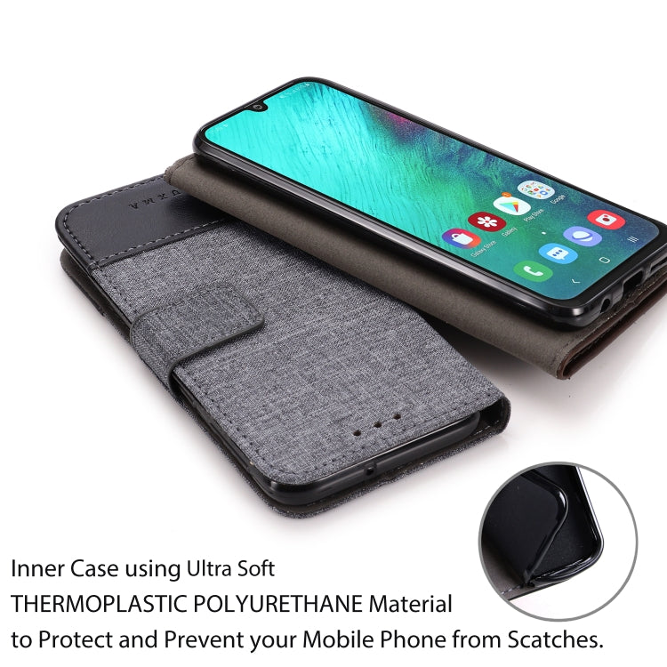 For Galaxy A40 MUXMA MX102 Horizontal Flip Canvas Leather Case with Stand & Card Slot & Wallet Function