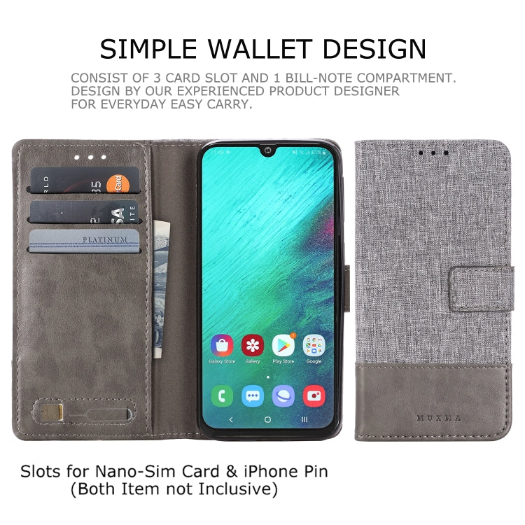 For Galaxy A40 MUXMA MX102 Horizontal Flip Canvas Leather Case with Stand & Card Slot & Wallet Function
