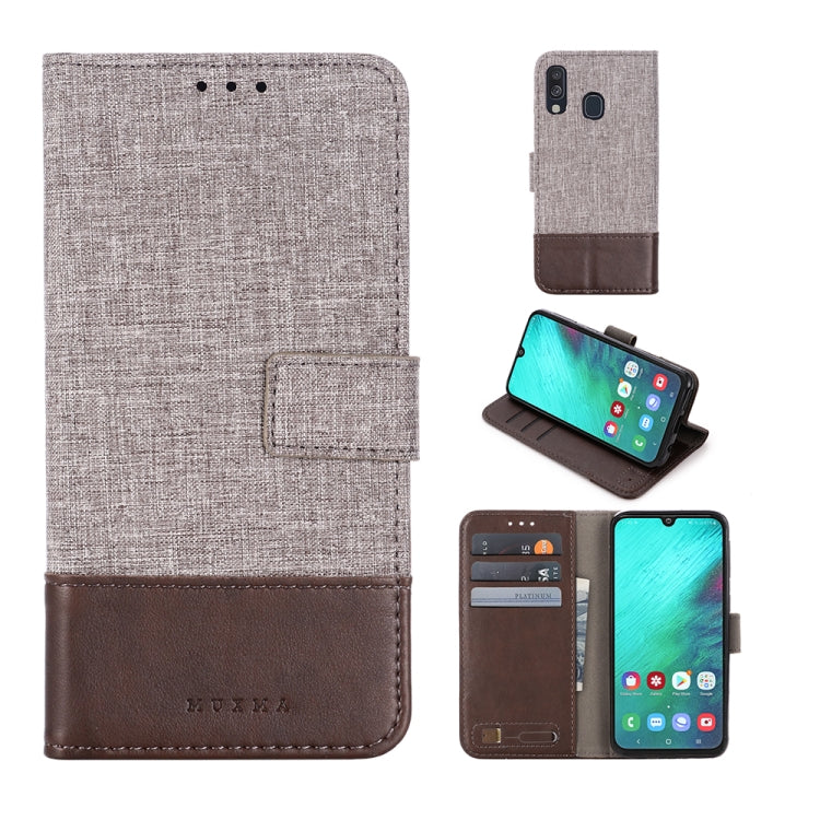 For Galaxy A40 MUXMA MX102 Horizontal Flip Canvas Leather Case with Stand & Card Slot & Wallet Function