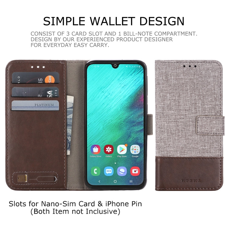 For Galaxy A40 MUXMA MX102 Horizontal Flip Canvas Leather Case with Stand & Card Slot & Wallet Function