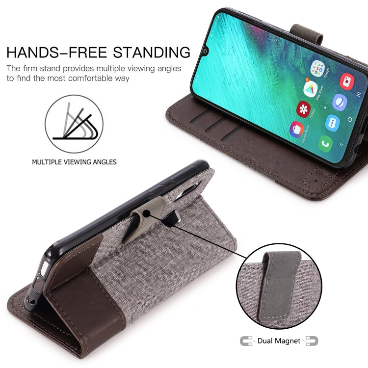 For Galaxy A40 MUXMA MX102 Horizontal Flip Canvas Leather Case with Stand & Card Slot & Wallet Function